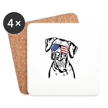 RHODESIAN RIDGEBACK Amérique Flag Dogs Wilsigns - Dessous de verre (lot de 4) - blanc - Devant
