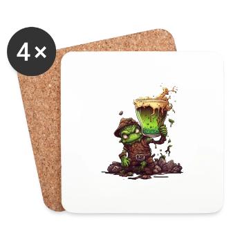 lustiges gruseliges bier monster - Untersetzer (4er-Set) - Weiß - Vorne