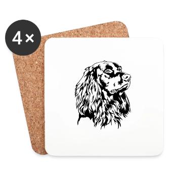 Deutsch Langhaar Portrait Jagdhunde Hund Wilsigns - Untersetzer (4er-Set) - Weiß - Vorne
