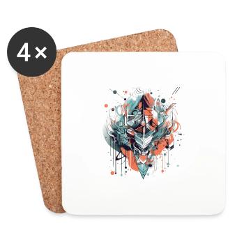 abstract design - Untersetzer (4er-Set) - Weiß - Vorne