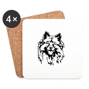 Wolfsspitz Keeshond Hundeportrait Hunde Wilsigns - Untersetzer (4er-Set) - Weiß - Vorne