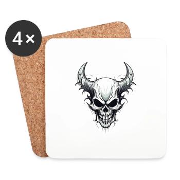 Skull - Coasters (set of 4) - white - Front