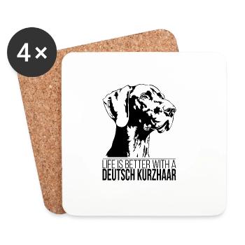 La vie allemande à poil court est meilleure Chiens Wilsigns - Dessous de verre (lot de 4) - blanc - Devant
