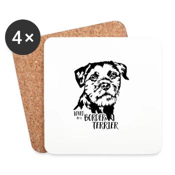Loved by a Border Terrier Dog Dog Wilsigns - Coasters (set of 4) - white - Front