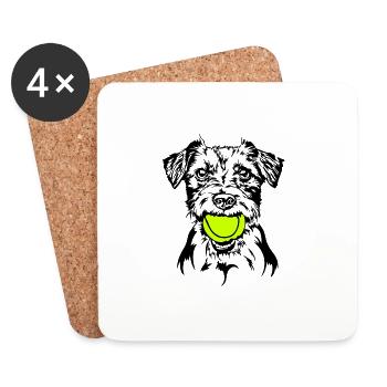Jack Russell Terrier Ball Ball Junkie Dog Wilsigns - Coasters (set of 4) - white - Front