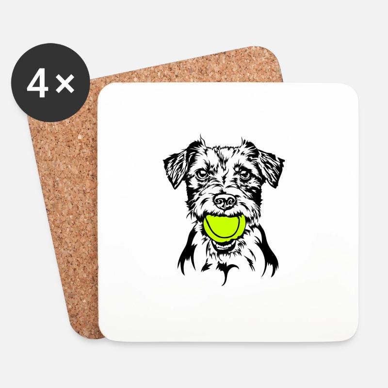 Jack Russell Terrier Ball Balljunkie Hund Wilsigns - Untersetzer (4er-Set) - Weiß