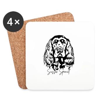 Sussex Spaniel Portrait Chien Chiens Wilsigns - Dessous de verre (lot de 4) - blanc - Devant
