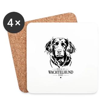 Quail Dog Dad German Quail Dog Wilsigns - Coasters (set of 4) - white - Front
