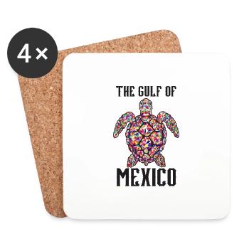 Golf von Mexiko Ozeanisches Becken Touristenattraktion Reisen - Untersetzer (4er-Set) - Weiß - Vorne