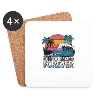 Gulf Of Mexico Oceanic Basin Tourist Spot Travel - Coasters (set of 4) - white - Front