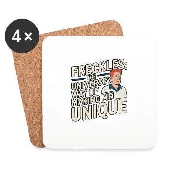 Red Hair Redheaded Irish Freckles Ginger Redhead - Coasters (set of 4) - white - Front