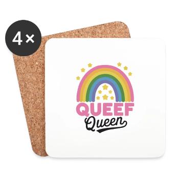 Queef Queen Queefed Humour adulte Queefing - Dessous de verre (lot de 4) - blanc - Devant
