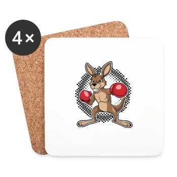 Amoureux des animaux Boxe Match Sport Boxer de combat - Dessous de verre (lot de 4) - blanc - Devant