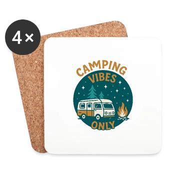 Camping Vibes Only - Freizeit Design - Untersetzer (4er-Set) - Weiß - Vorne