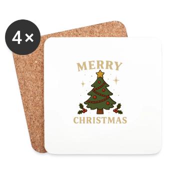 Joyeux Noël - Dessous de verre (lot de 4) - blanc - Devant