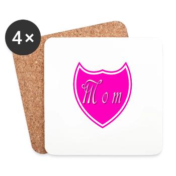 Get your Shield "Mom" - Untersetzer (4er-Set) - Weiß - Vorne
