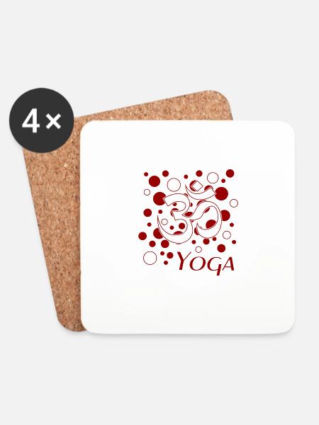 Yoga yoga - Untersetzer (4er-Set) - Weiß