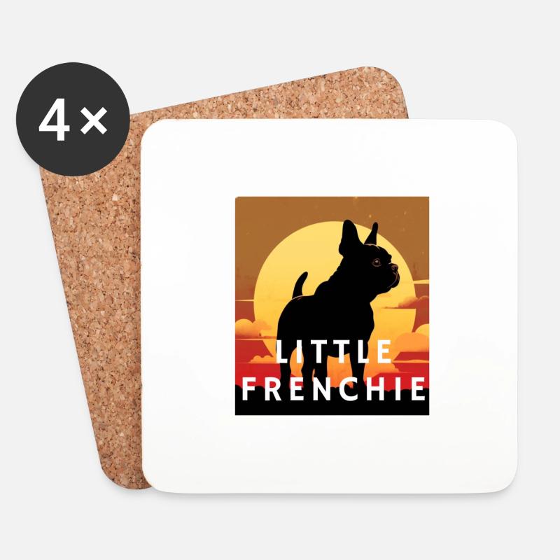 Little Frenchie - Untersetzer (4er-Set) - Weiß