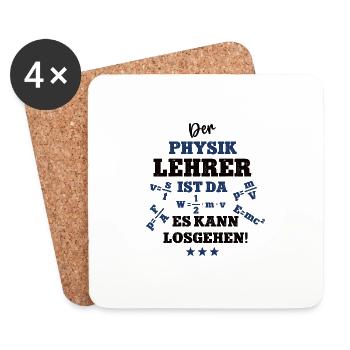 Der Physik Lehrer ist da Physiklehrer Beruf Schule - Untersetzer (4er-Set) - Weiß - Vorne