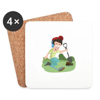 Le détecteur de métaux de chasseur de trésor est déjà brillant - Dessous de verre (lot de 4) - blanc - Devant