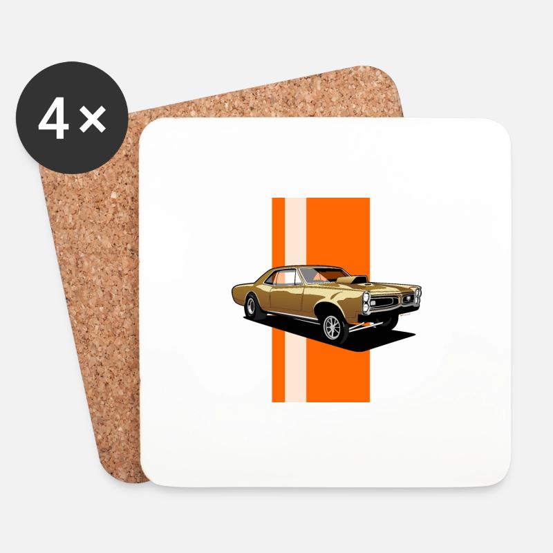 Hot Rod - Untersetzer (4er-Set) - Weiß