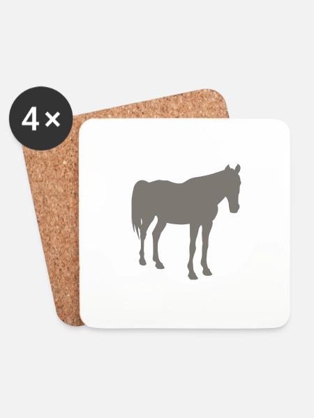 horse - Coasters (set of 4) - white