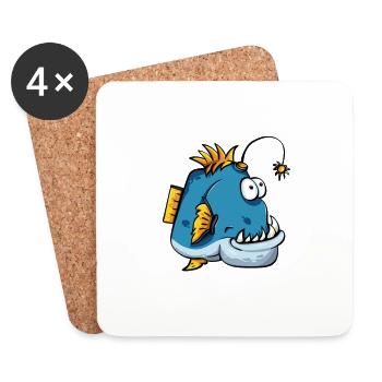 Hässlicher Fisch. - Untersetzer (4er-Set) - Weiß - Vorne