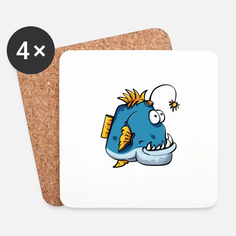 Hässlicher Fisch. - Untersetzer (4er-Set) - Weiß