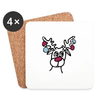 Reindeer - Coasters (set of 4) - white - Front