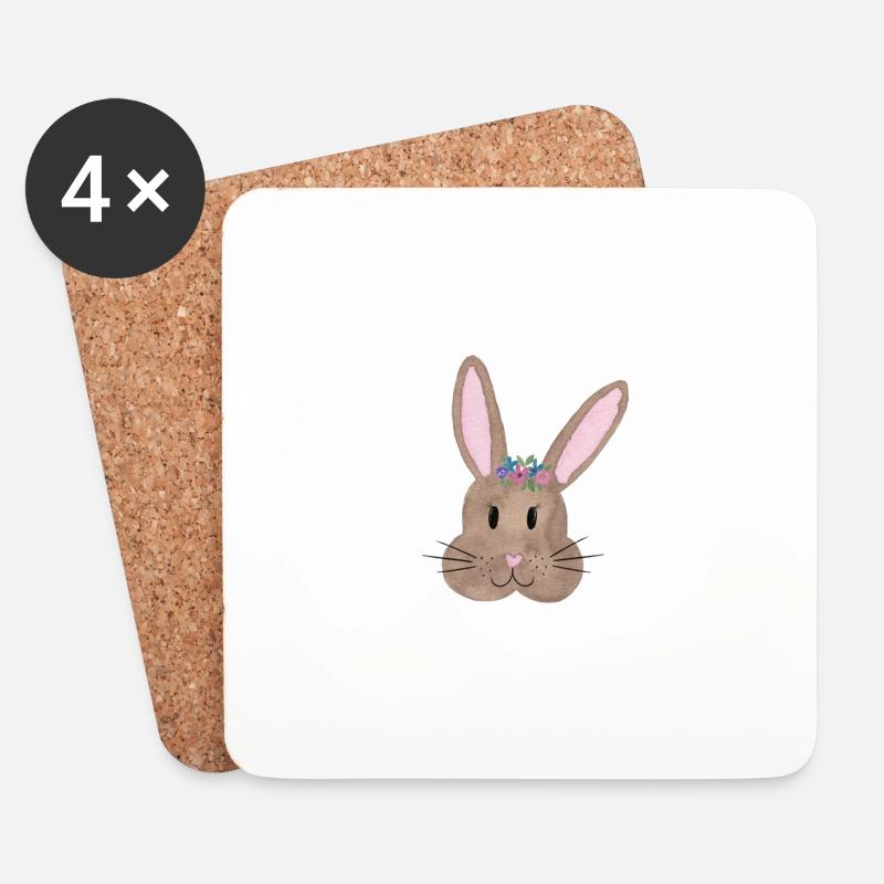 Hase - Untersetzer (4er-Set) - Weiß