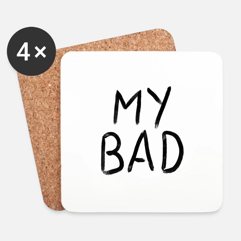 My Bad // black - Untersetzer (4er-Set) - Weiß