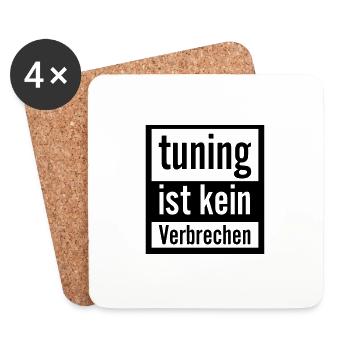 Tuning ist kein Verbrechen Geschenk - Untersetzer (4er-Set) - Weiß - Vorne
