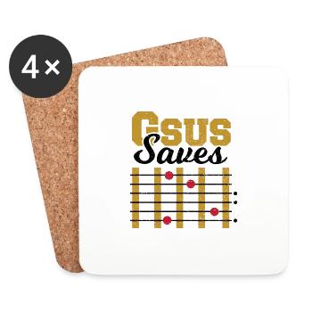 Gsus Saves - Guitar - Coasters (set of 4) - white - Front