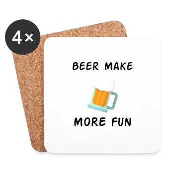 Bier Outfit - Untersetzer (4er-Set) - Weiß - Vorne