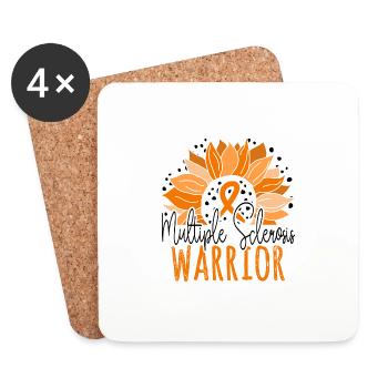 Sunflower Multiple Sclerosis Warrior - Coasters (set of 4) - white - Front