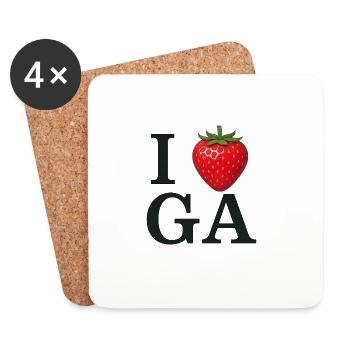 Strawberry Heart I Love IGA - Coasters (set of 4) - white - Front