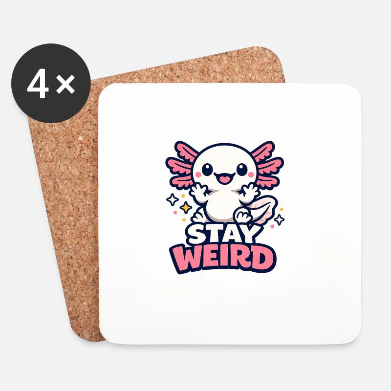 Stay weird - Axolotl - Untersetzer (4er-Set) - Weiß