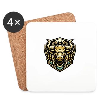 Gold Bull Emblem - Coasters (set of 4) - white - Front