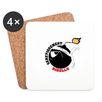 Testa Mora génétiquement Ribellu Corse azezzu - Dessous de verre (lot de 4) - blanc - Devant