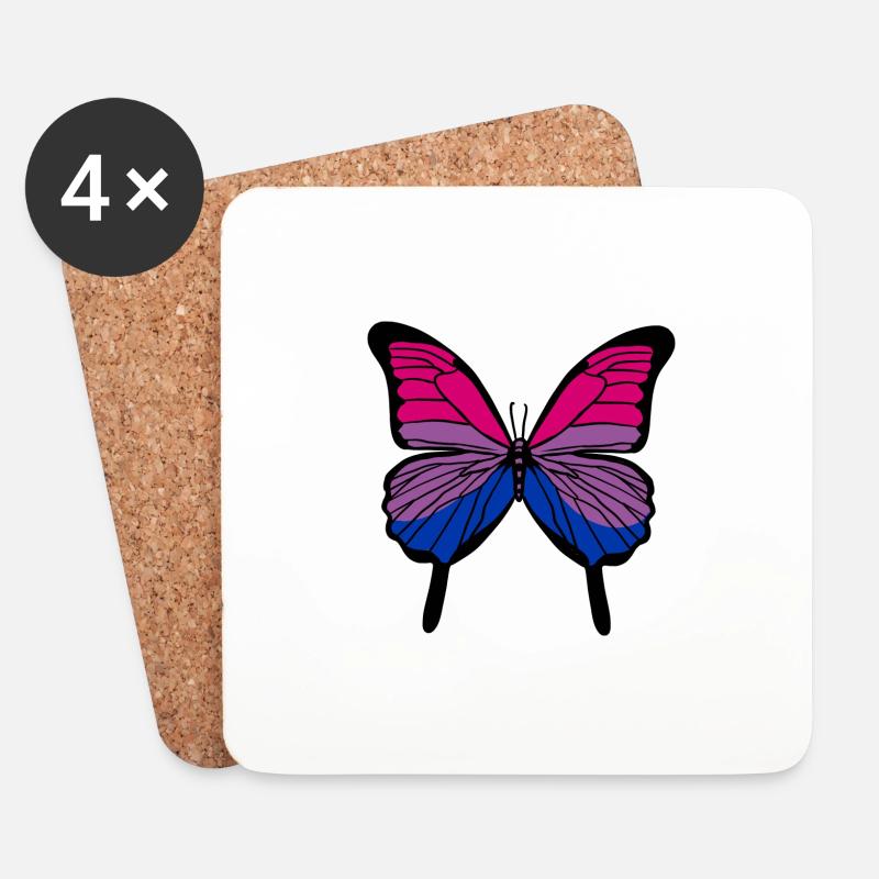 Bisexueller Schmetterling Bisexual Pride - Untersetzer (4er-Set) - Weiß