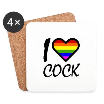 I love - Coasters (set of 4) - white - Front