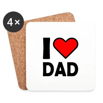 I love dad - Dessous de verre (lot de 4) - blanc - Devant