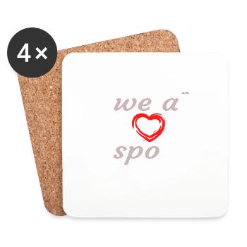 We are spouses - the left side - Coasters (set of 4) - white - Front