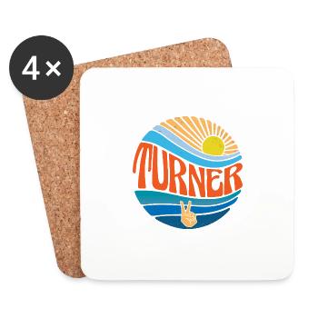 Turner Shirt Vintage Sunset Turner Groovy Tie Dye - Coasters (set of 4) - white - Front
