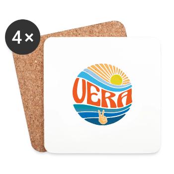 Vera Shirt Vintage Sunset Vera Groovy Tie Dye - Coasters (set of 4) - white - Front