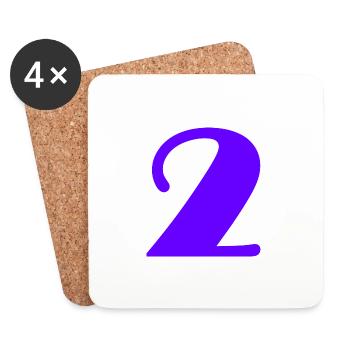 2. 2 ANS. 2e ANNIVERSAIRE. ANNIVERSAIRE 2 ANS - Dessous de verre (lot de 4) - blanc - Devant