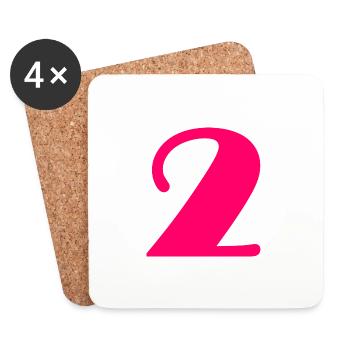 2. 2 ANS. 2e ANNIVERSAIRE. ANNIVERSAIRE 2 ANS - Dessous de verre (lot de 4) - blanc - Devant