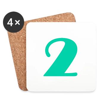 2 ANS. 2e ANNIVERSAIRE. ANNIVERSAIRE 2 ANS. 2 - Dessous de verre (lot de 4) - blanc - Devant