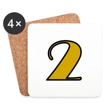 2 ANS. 2e ANNIVERSAIRE. ANNIVERSAIRE 2 ANS. 2 - Dessous de verre (lot de 4) - blanc - Devant
