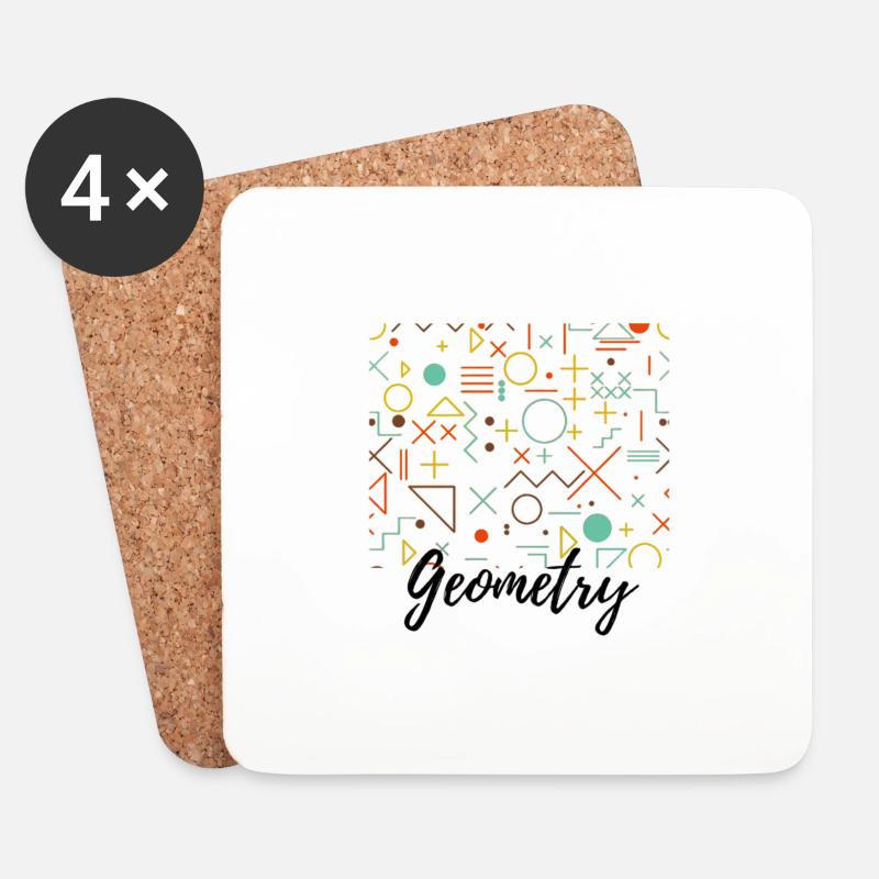 Geometry T-shirt - Untersetzer (4er-Set) - Weiß